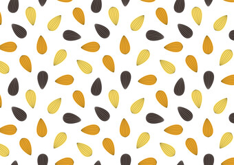Almond vector. Almond pattern wallpaper. Almond doodle symbol.