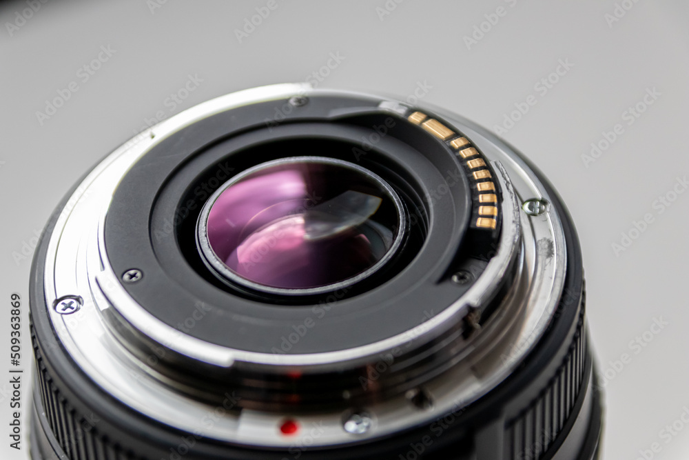 Foto Back side of a dslr camera lens objective for professional ...