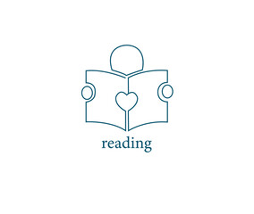 Wall Mural - reading icon line art vector illustration