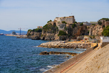 Parson's Lodge, an old military battery located on the western side of the Gibraltar peninsula facing the Mediterranean Sea