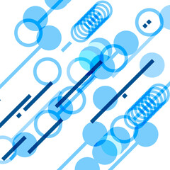 Fototapete - Abstract dynamic diagonal lines and circles background. Vector illustration
