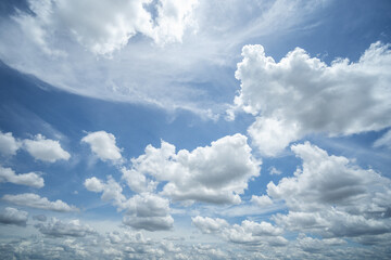 Wall Mural - Blue sky background with white clouds