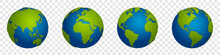 3d Realistic Earth Globe Collection. Earth Map. World Map Realistic. Vector Illustration