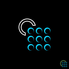 Nine Crescent moon that neatly arranged with letter C on corner image graphic icon logo design abstract concept vector stock. Can be used as a symbol related to tech or internet