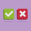 © hyperbleh - 3d yes and no in minimal cartoon style