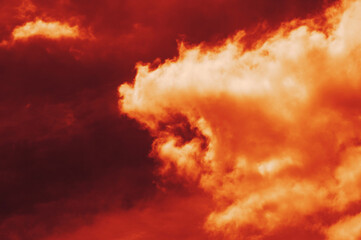 Wall Mural - the red sky background looked like smoke and fire. bomb violent. for wallpaper, backdrop and design.