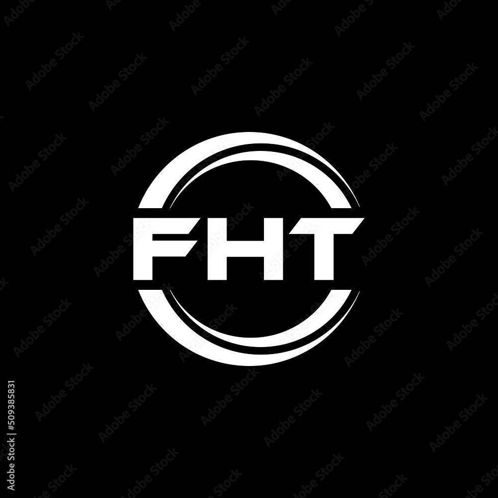 FHT letter logo design with black background in illustrator, vector ...
