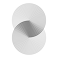 Leinwandbilder - Two circles in a spiral. Art lines illustration as logo or tattoo, icon.