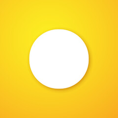 Poster - Circle white shape over yellow background