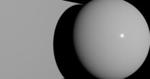 Render With A Gray Surface With A Ball With A Glare On Black