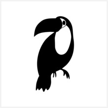 Doodle Toucan Clip Art Isolated. Animal Art. Sketch Bird. Vector Stock Illustration. EPS 10