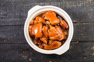 A plate of braised pork feet