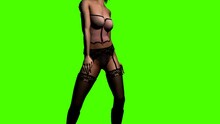 Exotic Dancer On A Green Screen