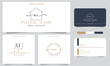 AU Initial handwriting Real estate signature logo with business card design vector template. 