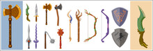 A Collection Of Fantasy Weapon Icons