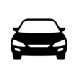 © far700 - Car icon. Black silhouette. Front view. Vector simple flat graphic illustration. Isolated object on a white background. Isolate.