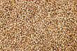 The texture of dry buckwheat. Background image of buckwheat porridge.