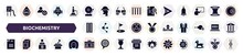 Biochemistry Filled Icons Set. Glyph Icons Such As Children Park, School Bell, Paper Airplane, Blister, Fort, Scores, X Ray, Student Card, Whirligig Icon.