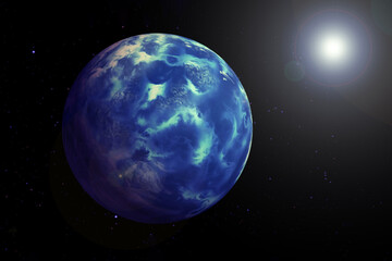 Wall Mural - planet earth, on a dark background. elements of this image furnished by nasa