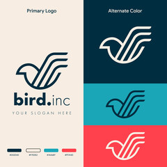 minimal simple bird logo concept