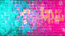 Amazing Animated Background Of 3d Multicolored Glittering Cubes Rotating And Shining In Abstract Space. Animation. Looped Motion Design Background