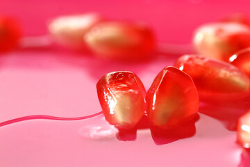 Wall Mural - Macro shot of pomegranate seeds