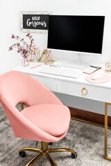 Wall Mural - Feminine Styled Workspace