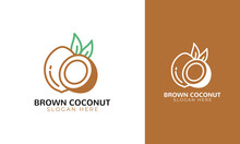 Brown Coconut Logo With Minimalist Style