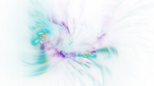 Abstract Blue And Violet Blurred Shapes. Fantastic Space Background. Digital Fractal Art. 3d Rendering.