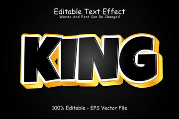 Wall Mural - King editable Text effect 3 Dimension Emboss luxury style