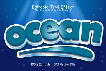 Wall Mural - Ocean editable Text effect 3 Dimension Emboss modern style