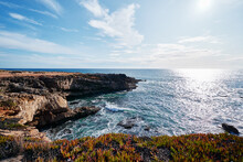 Beautiful Landscape. Atlantic Ocean Rock Shore, Portugal.