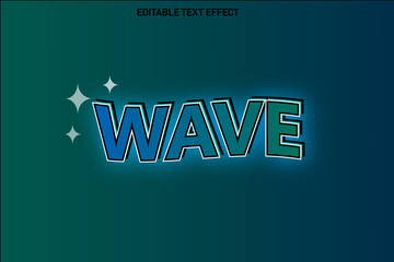 Wave editable Text effect 3 Dimension emboss simple style