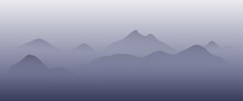 Misty Mountain Landscape Vector Illustration Suitable For Background, Desktop Background, Wallpaper, Screensaver, Illustration, Art Gallery.