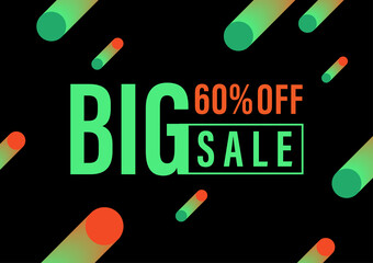 Wall Mural - big sale offer banner template, advertising poster geometric background style