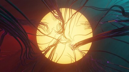 Fototapete - Abstract speed background. Centric motion of star trails. Starburst dynamic lines or rays. 3D rendering.