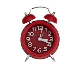 Red alarm clock isolated on white background