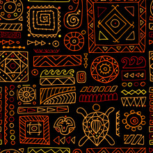 Ethnic Handmade Ornament For Your Design. Polynesian Style, Seamless Pattern