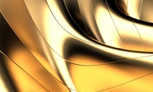 Gold Metal Background With Waves And Lines