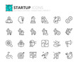 © spiral media - Simple set of outline icons about startup. Business concept.