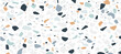 Terrazzo flooring seamless pattern collection in traditional gray, white, black marble rocks. Colorful interior granite material background bundle of mosaic stone.