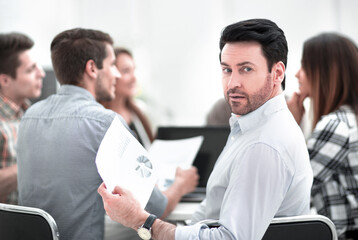 Wall Mural - close up.businessman and business team at the Desk