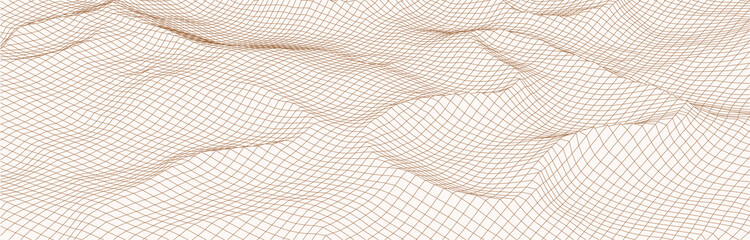 Wall Mural - Perspective mesh background. Simple lines on a white background. Vector illustration.