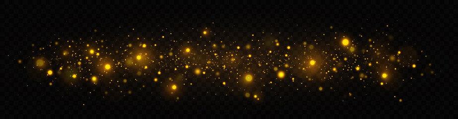 golden shimmering background with light effect. the dust sparks and golden stars shine with special 