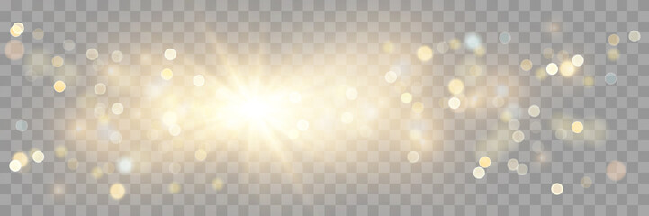 Sticker - Vector transparent sunlight special lens flare light effect. PNG