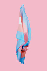 Sticker - transgender pride flag waving on a pink background