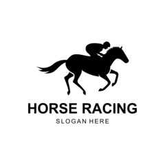 Canvas Print - horse race logo