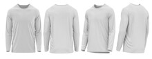 [ White Color ] T-shirt Long Sleeve Round Neck. 3D Photorealistic Render