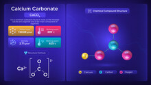 Calcium Carbonate Properties And Chemical Compound Structure-Vector Design