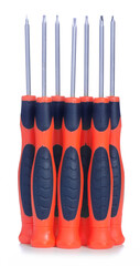 Poster - Set of screwdrivers on white background isolation